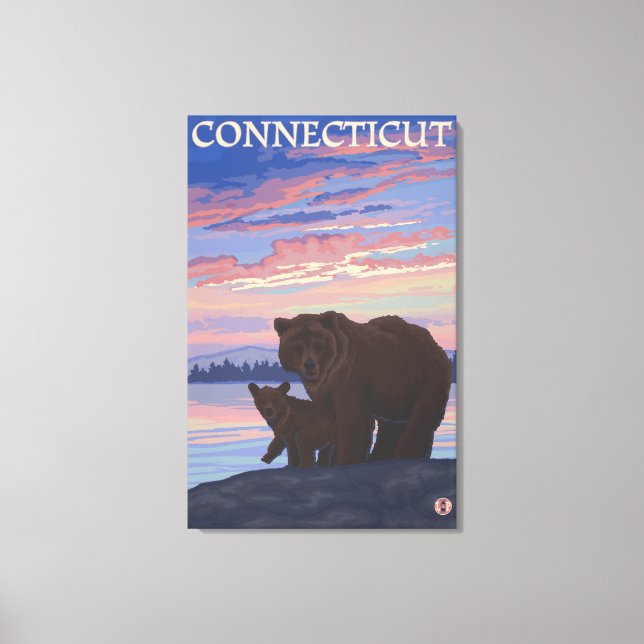 ConnecticutBear and Cub Canvas Print (Front)