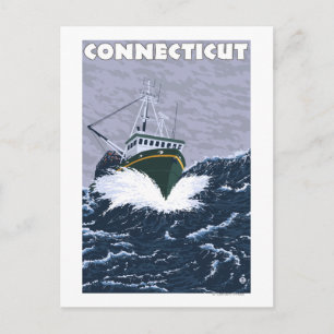 ConnecticutCrab Fishing Boat Scene Postcard