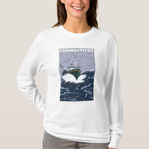 ConnecticutCrab Fishing Boat Scene T-Shirt