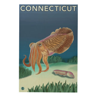 ConnecticutCuttlefish Scene Wood Wall Decor