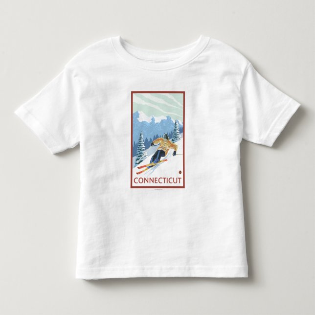 ConnecticutDownhill Skier Scene Toddler T-shirt (Front)