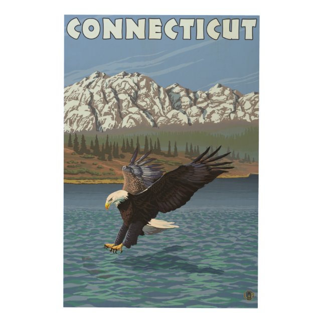 ConnecticutEagle Fishing Wood Wall Decor (Front)