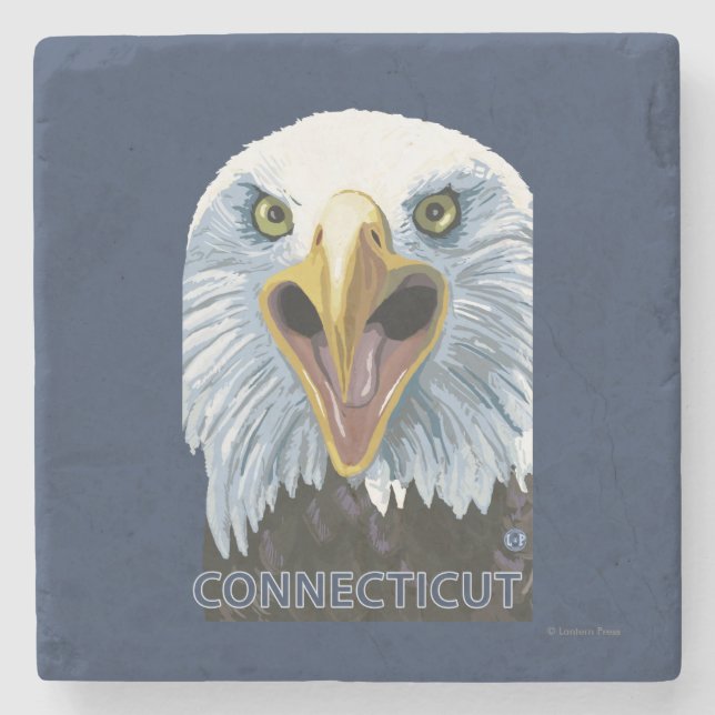 ConnecticutEagle Up Close Stone Coaster (Front)