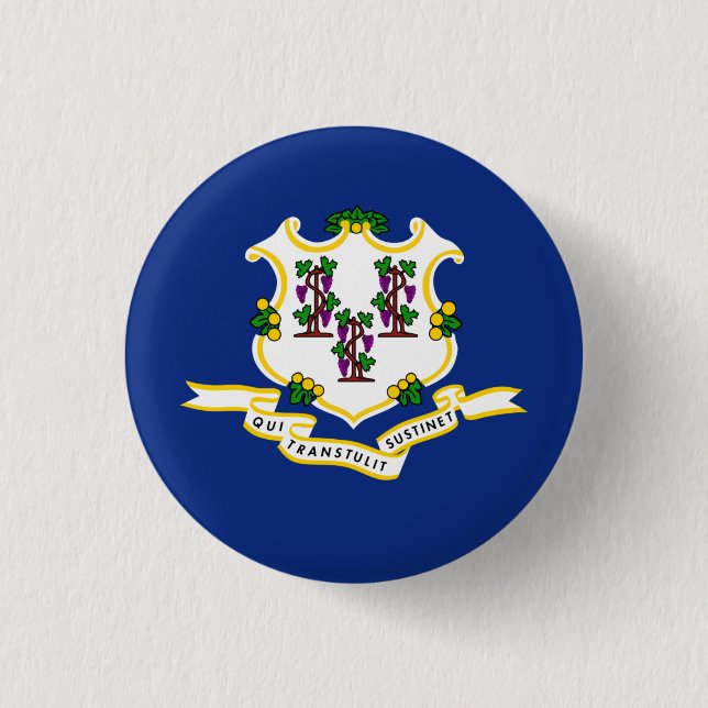 Connecticuter Flag, Flag of Connecticut Button (Front)