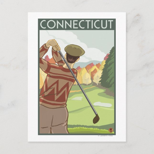 ConnecticutGolfing Scene Postcard (Front)