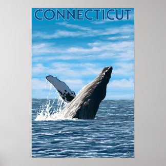 ConnecticutHumpback Whale Scene Poster