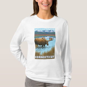 ConnecticutMoose Drinking in Lake T-Shirt
