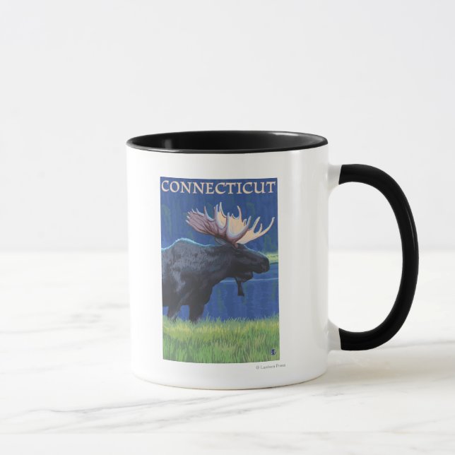 ConnecticutMoose in the Moonlight Mug (Right)