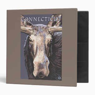 ConnecticutMoose Up Close 3 Ring Binder