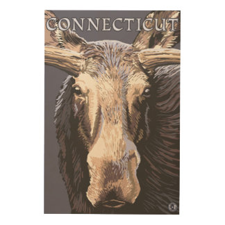 ConnecticutMoose Up Close Wood Wall Decor