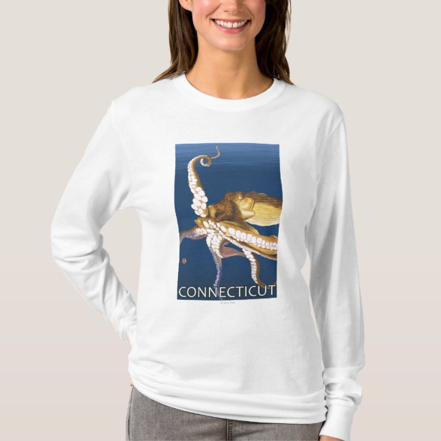 ConnecticutOctopus Scene T-Shirt (Front)