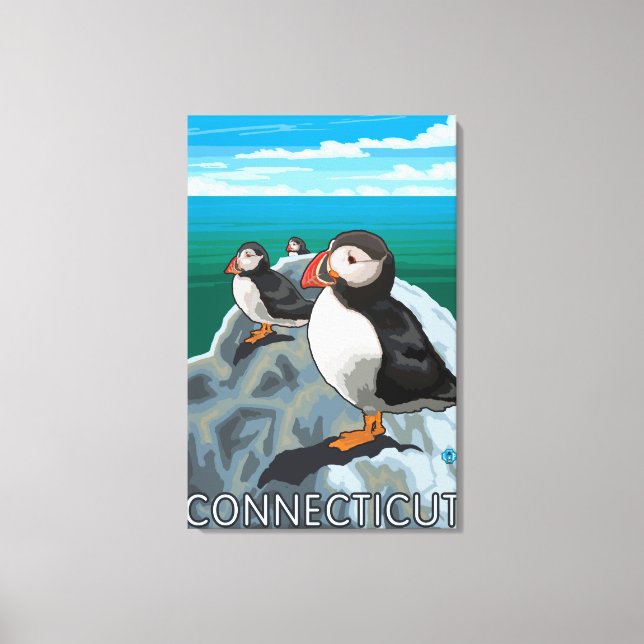 ConnecticutPuffins Scene Canvas Print (Front)