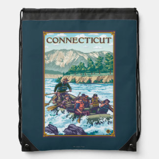 ConnecticutRiver Rafting Scene Drawstring Bag