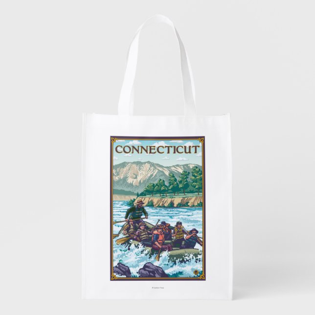 ConnecticutRiver Rafting Scene Grocery Bag (Front)