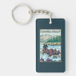 ConnecticutRiver Rafting Scene Keychain