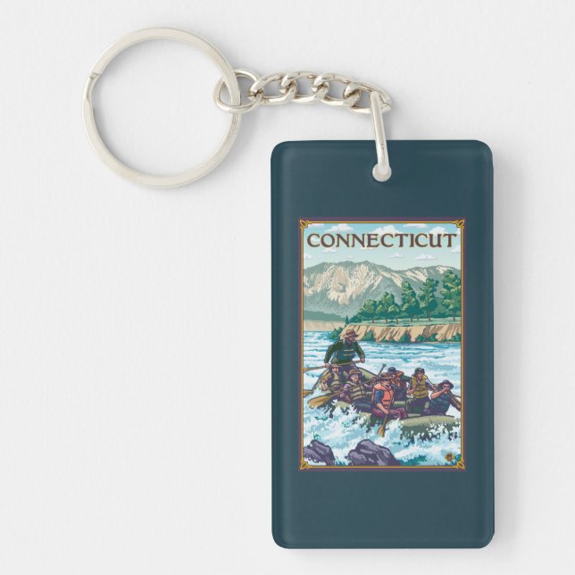 ConnecticutRiver Rafting Scene Keychain (Front)
