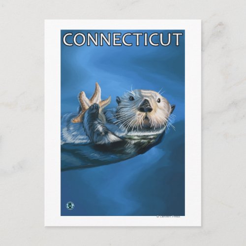 ConnecticutSea Otter Scene Postcard