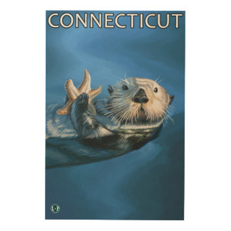 ConnecticutSea Otter Scene Wood Wall Decor