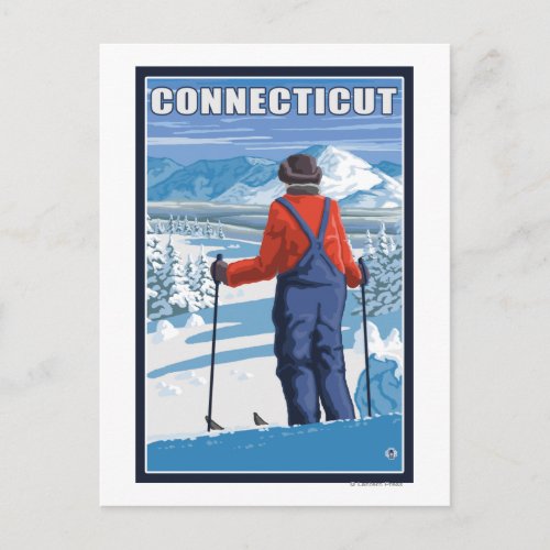 ConnecticutSkier Admiring View Postcard