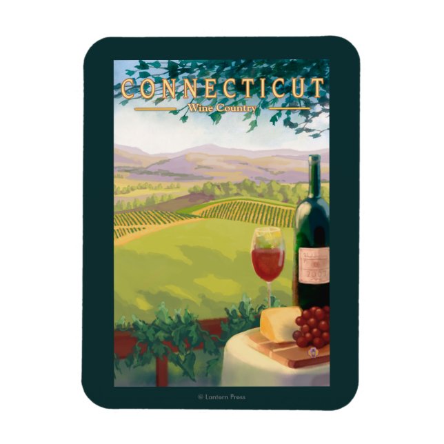 ConnecticutWine Country Scene Magnet (Vertical)