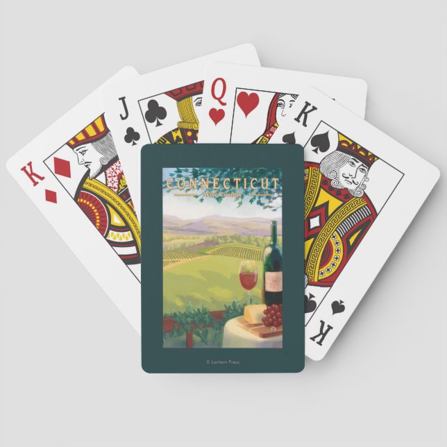 ConnecticutWine Country Scene Poker Cards (Back)