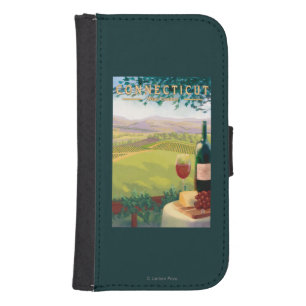 ConnecticutWine Country Scene Wallet Phone Case For Samsung Galaxy S4