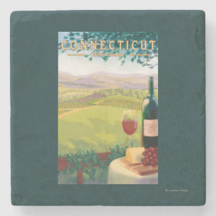 ConnecticutWine Country Scene Stone Coaster