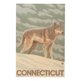 ConnecticutWolf Scene Wood Wall Decor