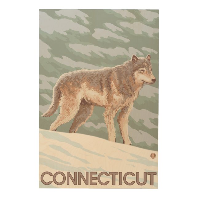 ConnecticutWolf Scene Wood Wall Decor (Front)