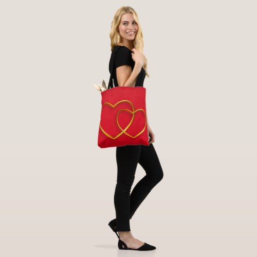 Connecting Gold Hearts Tote Bag