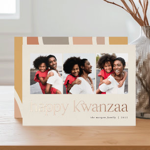 Connection 3 Photo Kwanzaa Foil Holiday Card