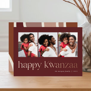 Connection 3 Photo Kwanzaa Foil Holiday Card