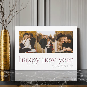 Connection   3 Photo New Year Holiday Card