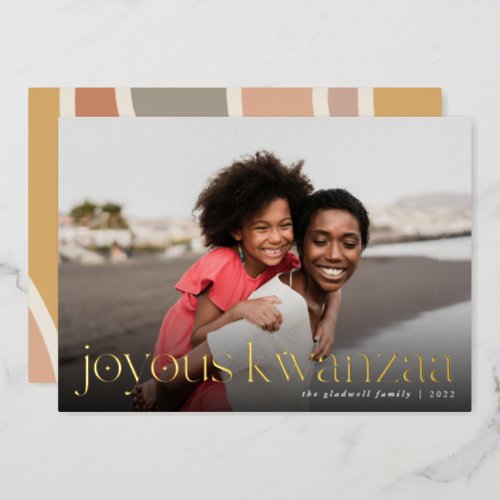 Connection  Full Photo Joyous Kwanzaa Foil Holiday Card