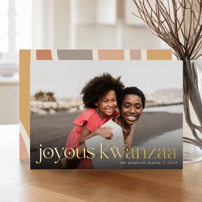 Connection | Full Photo Joyous Kwanzaa Foil Holiday Card (Creator Uploaded)