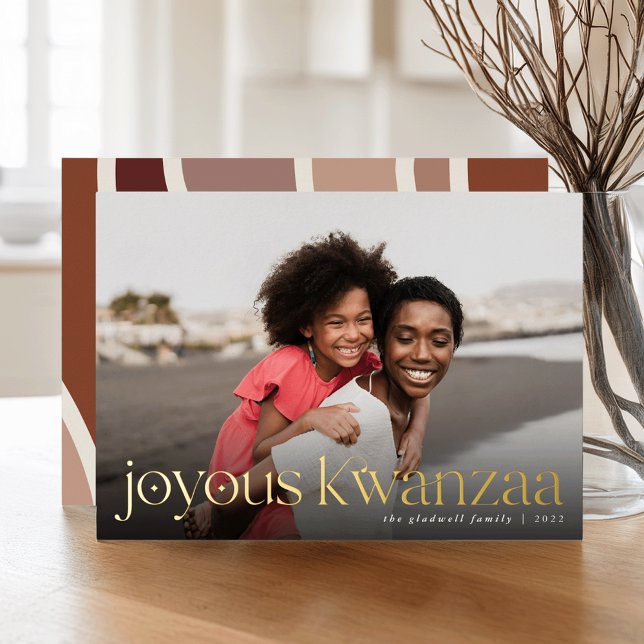 Connection | Full Photo Joyous Kwanzaa Foil Holiday Card (Creator Uploaded)