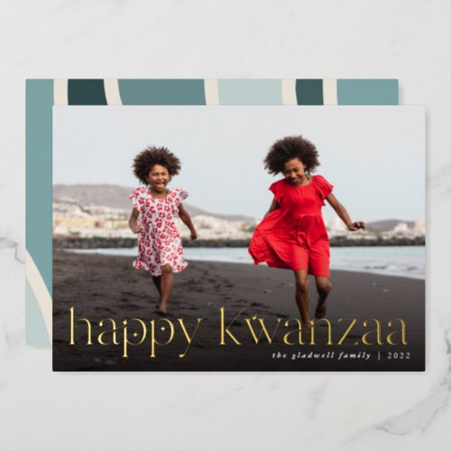 Connection  Full Photo Kwanzaa Foil Holiday Card