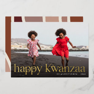 Connection Full Photo Kwanzaa Foil Holiday Card