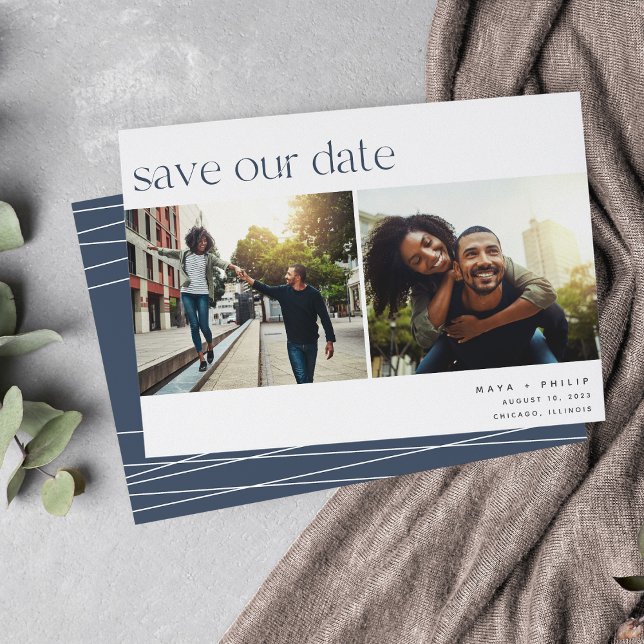 Connection | Modern Casual Two Photo Save The Date (Creator Uploaded)