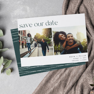 Connection Modern Casual Two Photo Save The Date