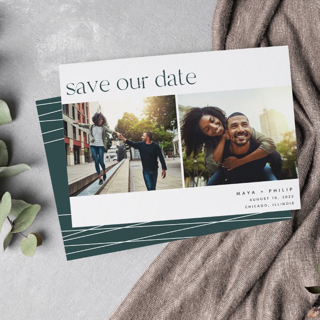 Connection | Modern Casual Two Photo Save The Date (Creator Uploaded)