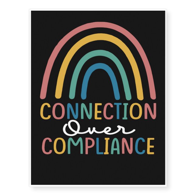 Connection over Compliance Applied Behavior Analys Temporary Tattoos (Front)