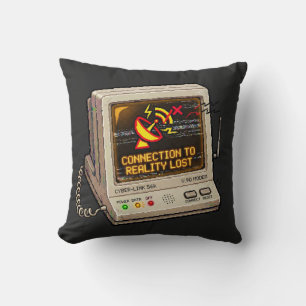 Connection To Reality Lost Retro Internet Humor De Throw Pillow