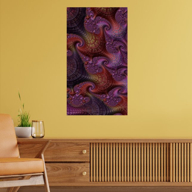 Connections Colorful Fractal Abstract Landscape Poster (Living Room 2)