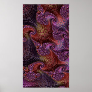 Connections Colorful Fractal Abstract Landscape Poster