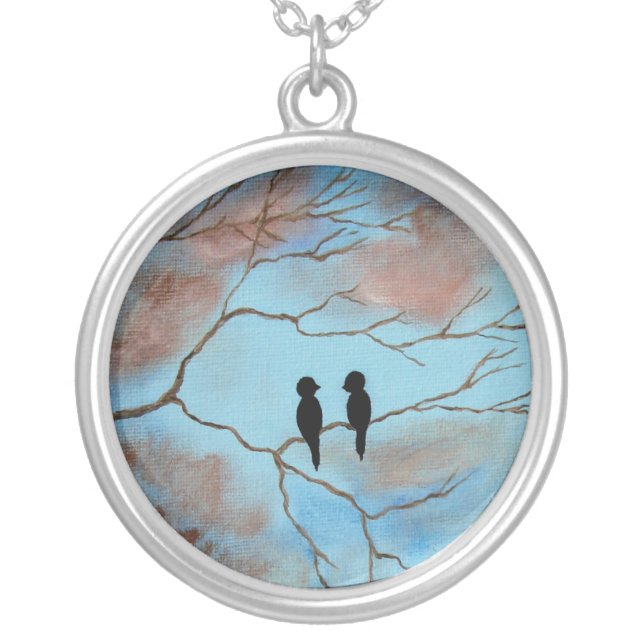 Connections Round Pendant Necklace Painting (Front)