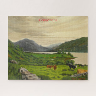 Connemara Ireland Scenic Cattle Farm with Horse Jigsaw Puzzle