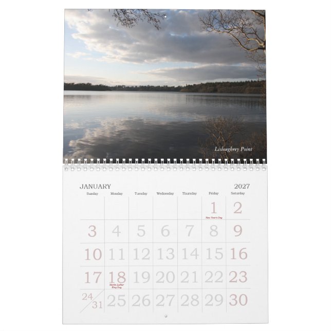Connemara Lakes Calendar (Jan 2027)
