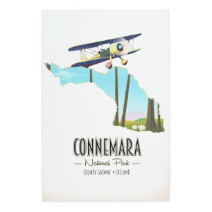 Connemara National Park County Galway Ireland map Metal Print