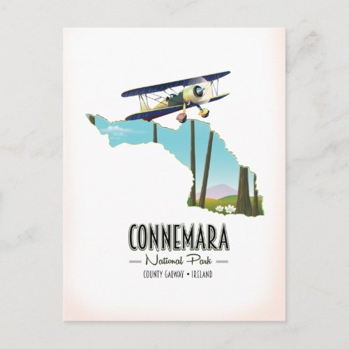 Connemara National Park County Galway Ireland map Postcard